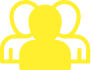 Yellow icon of a generic outline of three people