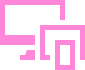 Pink icon of a monitor, tablet, and phone