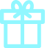 Cyan icon of a gift box